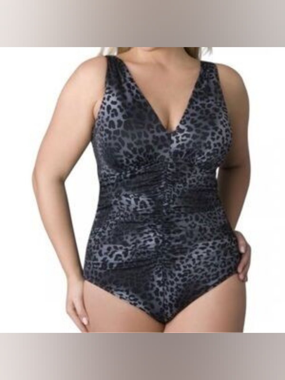Miraclesuit "Sonatina" one-piece swimsuit cheetah print Size 16